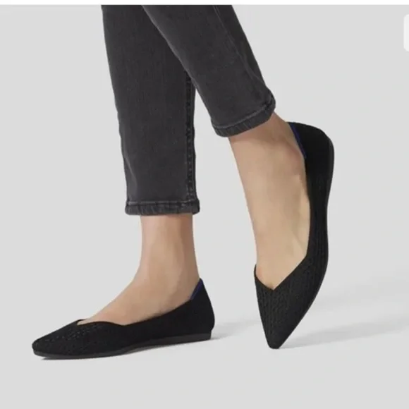 Rothy's The Pointe Honeycomb-Black - Picture 1 of 14